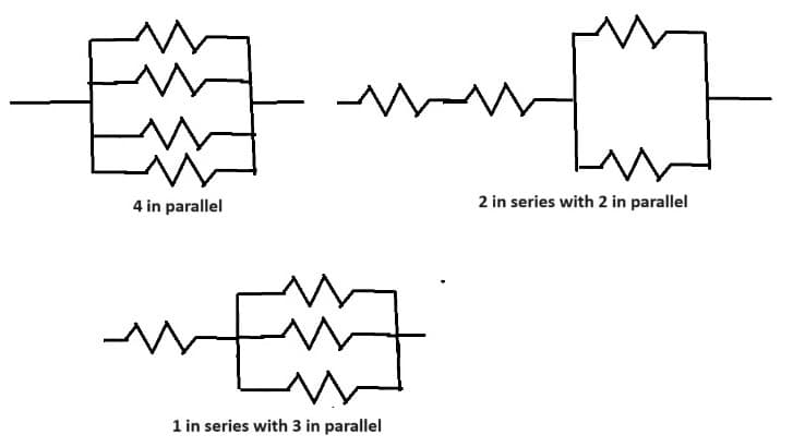 4 in parallel
ми
MEM
1 in series with 3 in parallel
2 in series with 2 in parallel