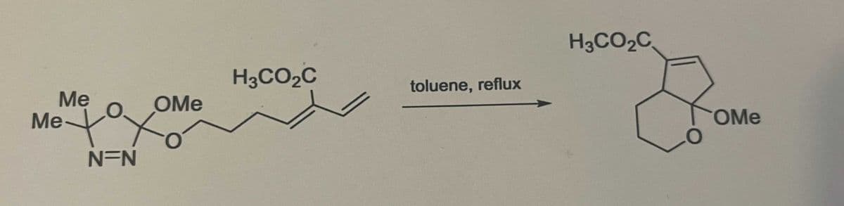 H3CO2C
toluene, reflux
Me
OMe
Me
N=N
H3CO2C
OMe