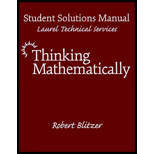 Thinking Mathematically - 2nd Edition - by ROBERT BLITZER - ISBN 9780130149381