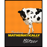 Thinking Mathematically& My Mathlab Stu Ver - 3rd Edition - by Blitzer - ISBN 9780131516878