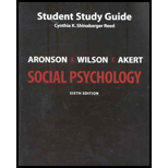 Study Guide For Social Psychology, 6th Edition - 6th Edition - by Elliot Aronson - ISBN 9780131562325