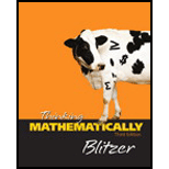 Thinking Mathematically - 3rd Edition - by ROBERT BLITZER - ISBN 9780131920118