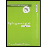 Mylab Programming With Pearson Etext -- Access Card -- For Starting Out With Java: From Control Structures Through Objects - 16th Edition - by GADDIS, Tony - ISBN 9780133957600