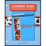 Thinking Math.(Looseleaf) -Learn.Gde. - With Mymathlb - 6th Edition - by Blitzer - ISBN 9780133975536
