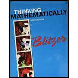 Thinking Mathematically - Package - 6th Edition - by Blitzer - ISBN 9780133982671