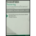 Modified Masteringenvironmentalscience With Pearson Etext -- Valuepack Access Card -- For Essential Environment: The Science Behind The Stories - 5th Edition - by WITHGOTT, Jay H.; Laposata, Matthew - ISBN 9780133990058