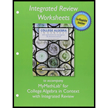MyLab Math with Pearson eText plus Worksheets for College Algebra in Context with Integrated Review -- Access Card Package (5th Edition) - 5th Edition - by Ronald J. Harshbarger, Lisa S. Yocco - ISBN 9780134040233