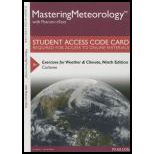 Mastering Meteorology With Pearson Etext -- Standalone Access Card -- For Exercises For Weather & Climate (9th Edition)
