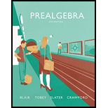 Prealgebra (6th Edition) - 6th Edition - by Jamie Blair, John Tobey Jr., Jeffrey Slater, Jenny Crawford - ISBN 9780134179018