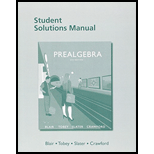 Prealgebra - Student Solutions Manual - 6th Edition - by Blair - ISBN 9780134187716
