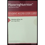 Masteringnutrition Plus Mydietanalysis With Pearson Etext -- Valuepack Access Card -- For Nutrition & You - 4th Edition - by Blake - ISBN 9780134209388