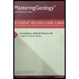Mastering Geology with Pearson eText -- ValuePack Access Card -- for Foundations of Earth Science (8th Edition) - 8th Edition - by Frederick K. Lutgens, Edward J. Tarbuck, Dennis G. Tasa - ISBN 9780134251882