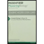 Modified Masteringbiology With Pearson Etext -- Valuepack Access Card -- For Campbell Biology In Focus - 2nd Edition - by Urry, Lisa A.; Cain, Michael L.; Wasserman, Steven A.; Minorsky, Peter V.; Reece, Jane B. - ISBN 9780134256399