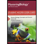 Masteringbiology With Pearson Etext -- Standalone Access Card -- For Human Biology Format: Access Card Package - 8th Edition - by Johnson, Michael D. - ISBN 9780134326733