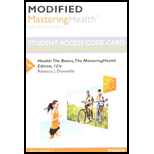 Modified Masteringhealth With Pearson Etext -- Standalone Access Card -- For Health Format: Access Card Package - 12th Edition - by Donatelle, Rebecca J. - ISBN 9780134326887
