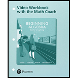 Video Workbook With The Math Coach For Beginning Algebra: Early Graphing