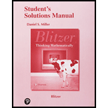 Student's Solutions Manual for Thinking Mathematically - 7th Edition - by Robert F. Blitzer - ISBN 9780134686509