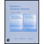 Student's Solutions Manual For College Algebra And Format: Paper - 4th Edition - by Ratti, J. S.^mcwaters, Marcus S.^skrzypek, Leslaw - ISBN 9780134699073