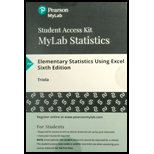 MyLab Statistics with Pearson eText -- Standalone Access Card -- for Elementary Statistics Using Excel (My Stat Lab) - 6th Edition - by Mario F. Triola - ISBN 9780134748849
