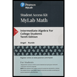 MyLab Math with Pearson eText -- Standalone Access Card -- for Intermediate Algebra For College Students (10th Edition) - 10th Edition - by Allen R. Angel, Dennis Runde - ISBN 9780134795096