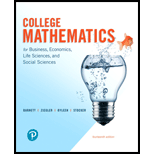 College Mathematics for Business, Economics, Life Sciences, and Social Sciences + Mylab Math With Pearson Etext Title-specific Access Card:
