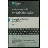 MyLab Statistics with Pearson eText -- Standalone Access Card -- for Essentials of Statistics - 6th Edition - by Mario F. Triola - ISBN 9780134870113