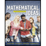 Mathematical Ideas (14th Edition) - 14th Edition - by Charles Miller, Vern Heeren, John Hornsby, Christopher Heeren - ISBN 9780134995588