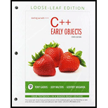 Starting Out With C++: Early Objects, Loose-leaf Edition (10th Edition)
