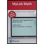 MyLab Math with Pearson eText for Calculus with Applications, Brief Version (24 Months) - 12th Edition - by Margaret Lial / Raymond Greenwell - ISBN 9780135870648