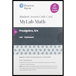 PREALGEBRA-MYLAB ACCESS - 6th Edition - by Lial - ISBN 9780135903124