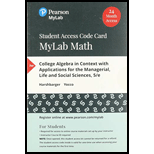 MyLab Math with Pearson eText -- 24-Month Standalone Access Card -- for College Algebra in Context - 5th Edition - by HARSHBARGER,  Ronald, YOCCO,  Lisa - ISBN 9780135909621