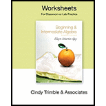 Worksheets for Beginning & Intermediate Algebra - 4th Edition - by Martin-Gay, Elayn - ISBN 9780136030874