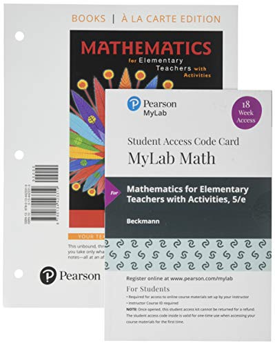 Mathematics For Elementary Teachers With Activities 5th Edition Textbook Solutions Bartleby