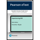 MyLab MIS with Pearson eText -- Access Card -- for Experiencing MIS - 9th Edition - by KROENKE,  David, BOYLE,  Randall - ISBN 9780136500483