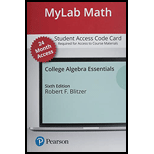 COLLEGE ALGEBRA ESSENTIALS-MYMATHLAB - 6th Edition - by Blitzer - ISBN 9780136804703