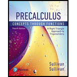 Pearson eText for Precalculus: Concepts Through Functions, A Right Triangle Approach to Trigonometry -- Instant Access (Pearson+) - 4th Edition - by Michael Sullivan,  Michael Sullivan - ISBN 9780137399581