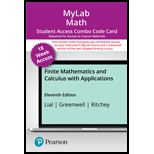 MyLab Math with Pearson eText -- Combo Access Card -- for Finite Mathematics and Calculus with Applications (18 weeks) - 11th Edition - by Margaret Lial / Raymond Greenwell - ISBN 9780137419296