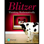 Pearson eText for Thinking Mathematically -- Instant Access (Pearson+) - 7th Edition - by ROBERT BLITZER - ISBN 9780137502240