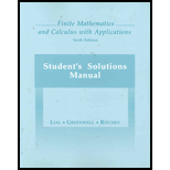 Finite Mathematics And Calculus With Applications (student's Solutions Manual), 6th Edition - 6th Edition - by GREENWELL,  Ritchey Lial - ISBN 9780321067180