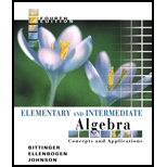 Elementary & Intermediate Algebra: Concepts And Applications - 4th Edition - by BITTINGER, Ellenbogen, Johnson - ISBN 9780321286840