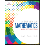Survey Of Mathematics With Applications, A,  Books A La Carte Edition (9th Edition) - 9th Edition - by Allen R. Angel, Christine D. Abbott, Dennis C. Runde - ISBN 9780321639325