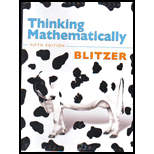 Thinking Mathematically - 5th Edition - by ROBERT BLITZER - ISBN 9780321645852
