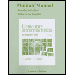 Minitab Manual for Elementary Statistics: Picturing the World - 5th Edition - by Larson, Ron, Farber, Betsy - ISBN 9780321693778