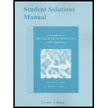 Student Solutions Manual For Introduction To Mathematical Statistics And Its Applications - 5th Edition - by Richard J. Larsen, Morris L. Marx - ISBN 9780321694027