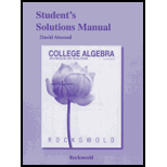 College Algebra with Modeling and Visualization Student's Solutions Manual - 5th Edition - by Gary Rockswold - ISBN 9780321826183