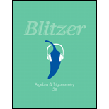 EBK ALGEBRA AND TRIGONOMETRY - 5th Edition - by Blitzer - ISBN 9780321878656