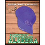 Elementary & Intermediate Algebra - 3rd Edition - by Michael Sullivan III, Katherine R. Struve, Janet Mazzarella - ISBN 9780321880116