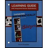 Learning Guide for Thinking Mathematically - 6th Edition - by Robert F. Blitzer - ISBN 9780321915382