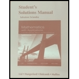Student's Solutions Manual for Mathematics with Applications In the Management, Natural and Social Sciences - 11th Edition - by Margaret L. Lial, Thomas W. Hungerford, John P. Holcomb, Bernadette Mullins - ISBN 9780321924926