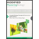 Modified Mastering Biology with Pearson eText -- Standalone Access Card -- for Campbell Biology: Concepts & Connections (8th Edition) - 8th Edition - by Jane B. Reece, Martha R. Taylor, Eric J. Simon, Jean L. Dickey, Kelly A. Hogan - ISBN 9780321946508